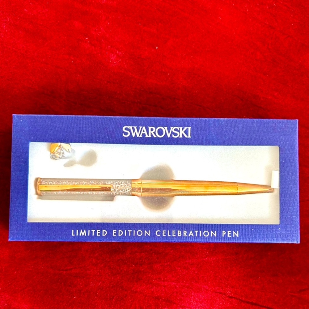 Swarovski Crystal Rose Gold Pen and Charm